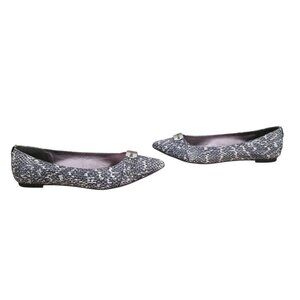 MCQ Alexander McQueen Razor Snake Leather Pointy Flats 40 10 EUC
